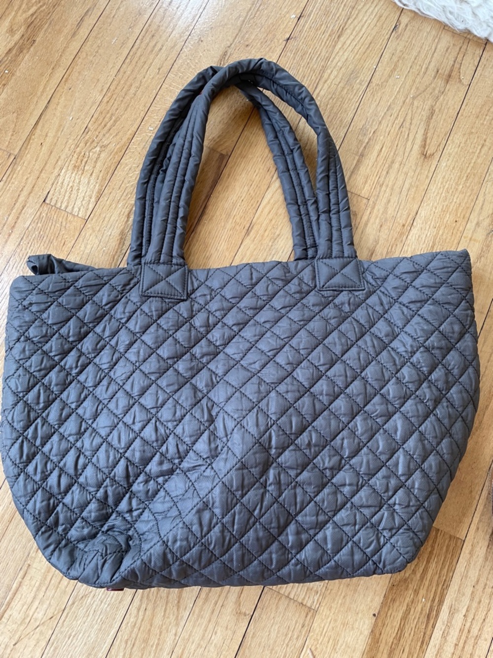 MZ Wallace Quilted Nylon Tote - Slate grey MZWallace x Gold-well
